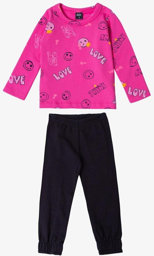 Pijama Infantil Feminino Rosa