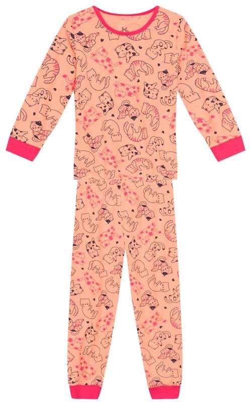 Imagem principal Pijama Infantil Menina de Gatinho Rosa Brandili Brandili