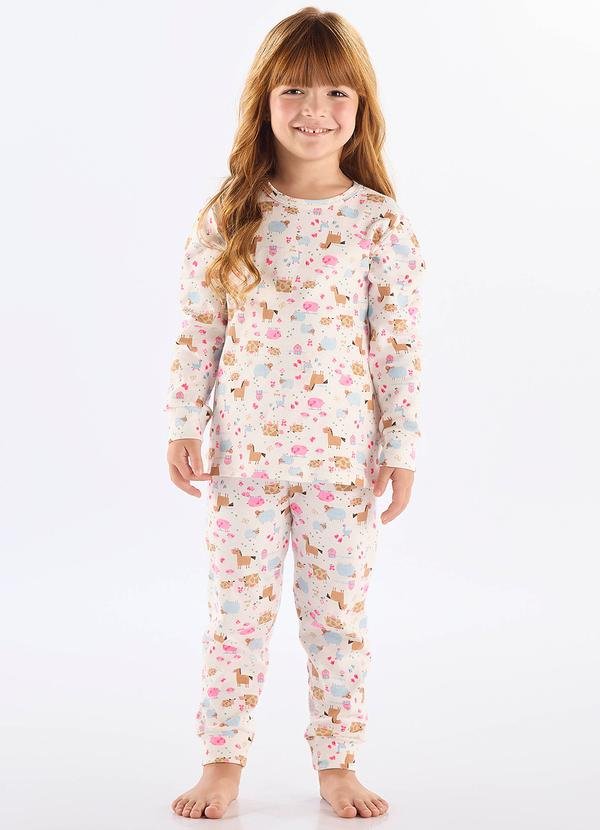 Imagem principal Pijama Infantil Unissex em Suedine Up Baby Branco Up Baby