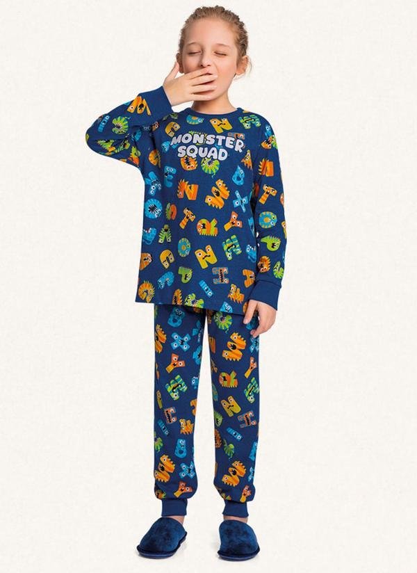 Imagem principal Conjunto Pijama Camiseta e Calça Azul Fakini Kids Fakini Kids