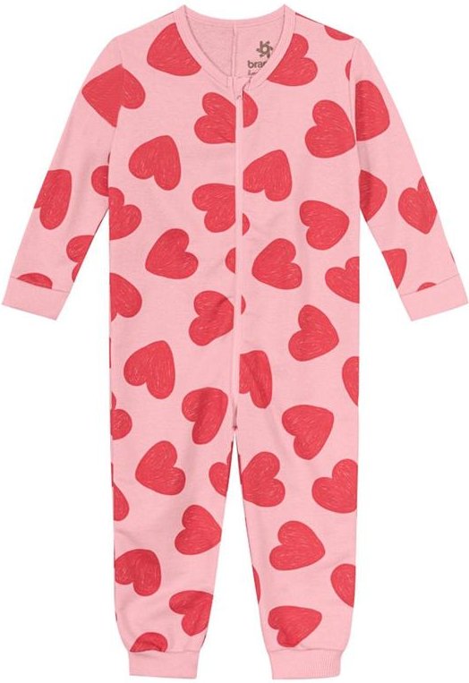 Imagem principal Macacão Pijama Infantil Unissex MoletomRosa Brandili Brandili