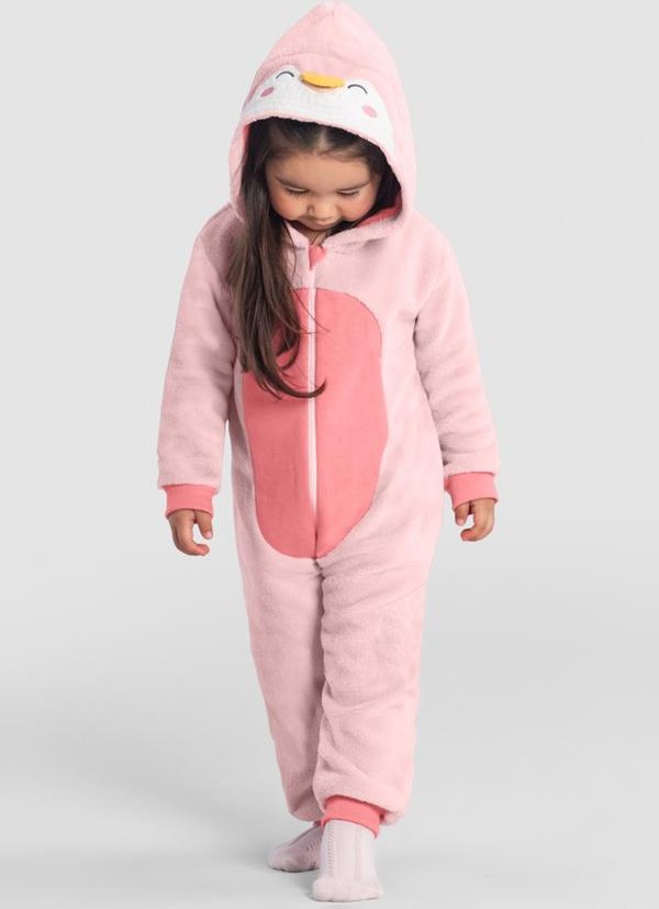 Imagem principal Macacão Pijama Infantil Unissex Rosa Brandili Brandili