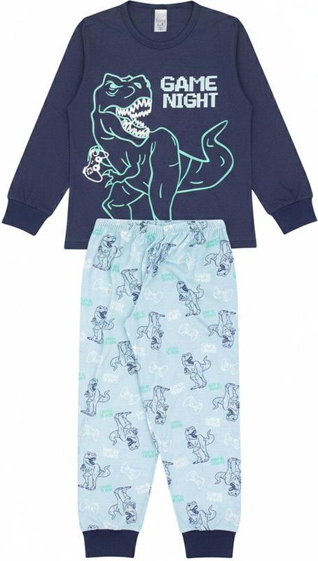 Imagem principal Pijama Infantil Inverno Game Night Azul Atelie Da Crianca Atelie Da Crianca