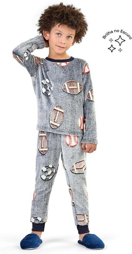 Imagem principal Pijama Infantil Menino Peluciado Esportes Azul Elian Elian