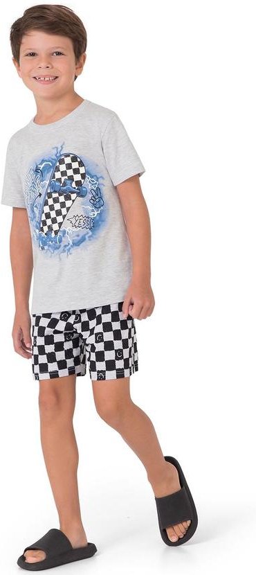 Imagem principal Pijama Skatista que Brilha no Escuro Cinza Claro Malwee Kids Malwee Kids