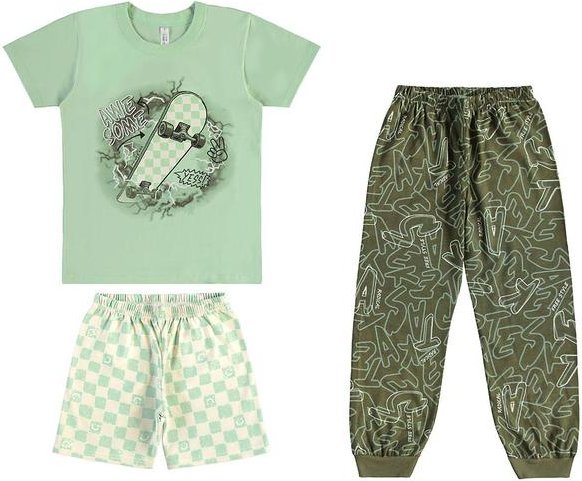 Imagem principal Pijama Skatista que Brilha no Escuro Verde Menta Malwee Kids Malwee Kids