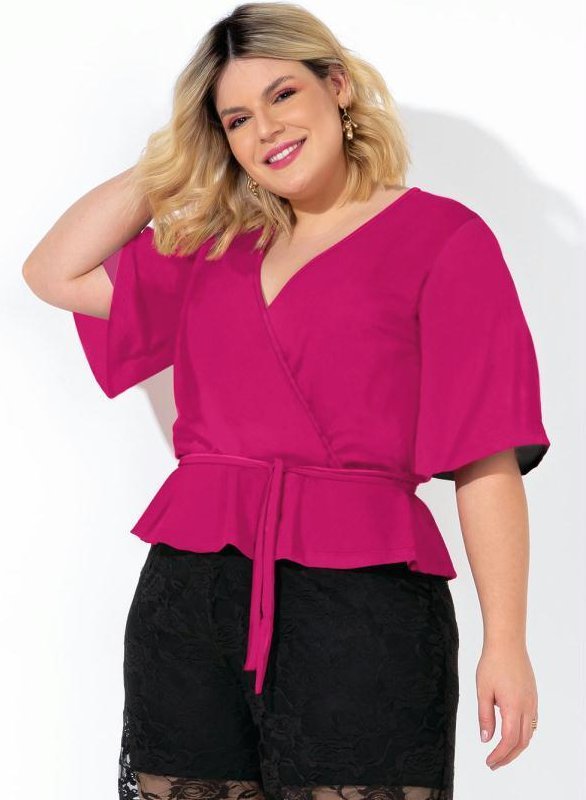 Imagem principal Blusa Pink com Faixa Gratis Plus Size Marguerite Marguerite