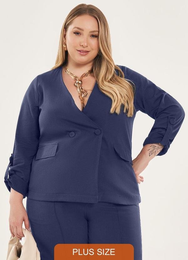 Imagem principal Blazer Decote V Azul Lisamour Lisamour