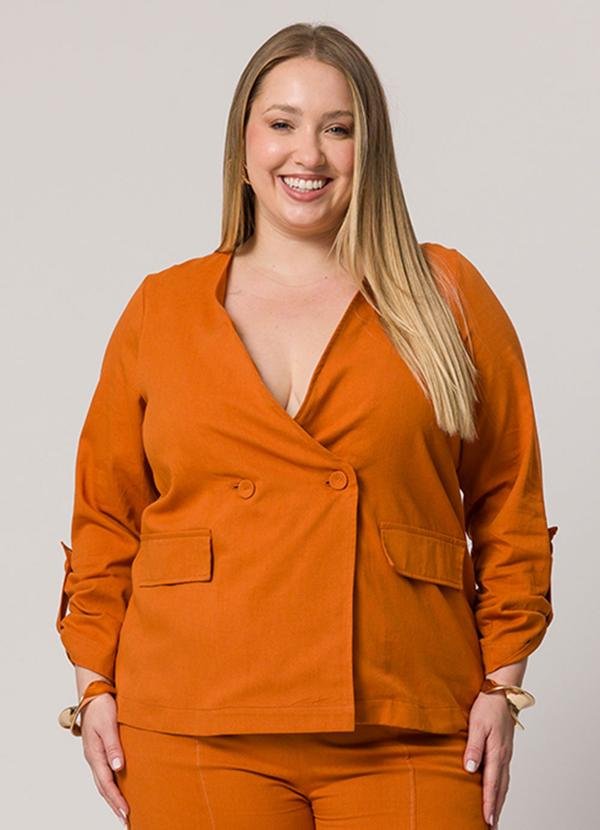 Imagem principal Blazer Decote V Marrom Lisamour Lisamour