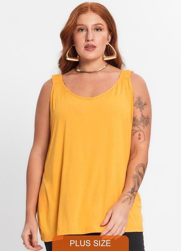 Imagem principal Blusa de Alça Feminina Plus Size Amarelo Secret Glam Secret Glam