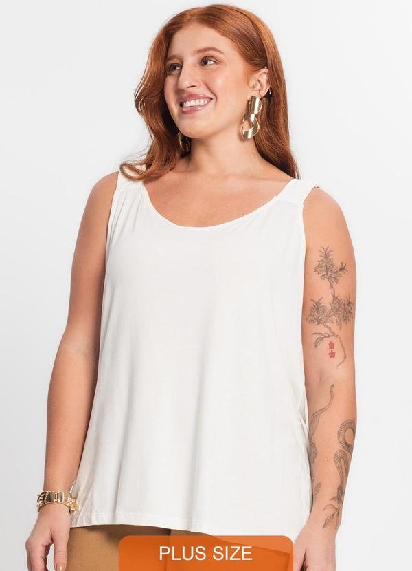 Imagem principal Blusa de Alça Feminina Plus Size Bege Secret Glam Secret Glam