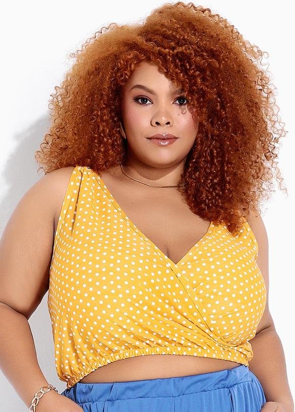 Imagem principal Blusa Poá Amarelo em Malha Crepe Marguerite Marguerite