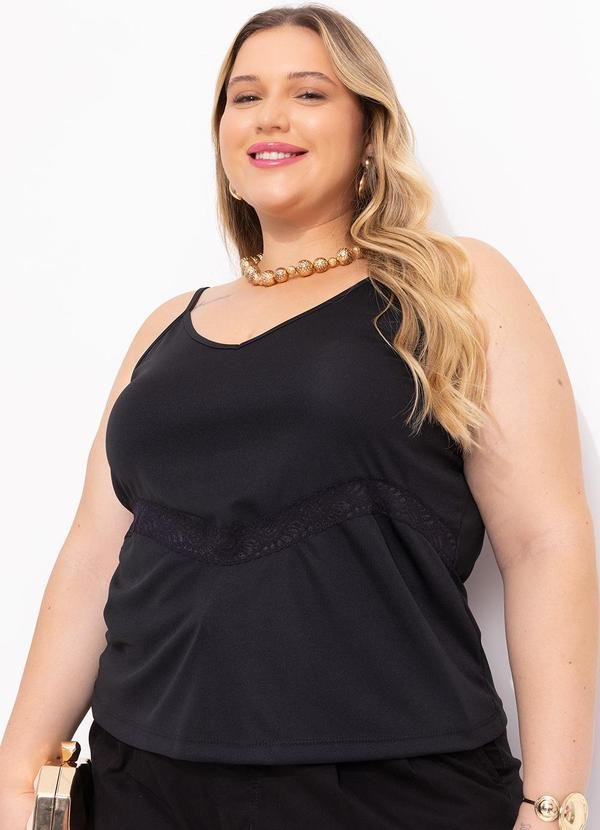 Imagem principal Blusa Preta com Detalhe em Renda Marguerite Marguerite