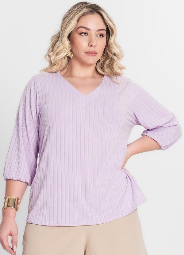 Blusa Canelada Plus Roxo