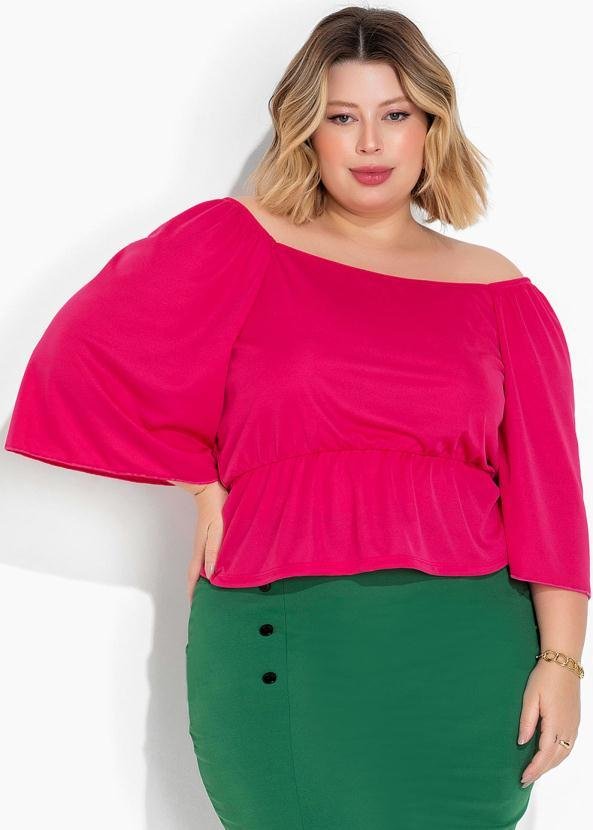Imagem principal Blusa Pink com Mangas Amplas Plus Size Marguerite Marguerite