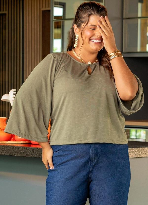 Imagem principal Blusa Verde Militar em Malha Flamê Marguerite Marguerite