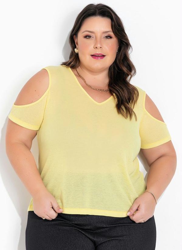 Imagem principal Blusa Amarela com Ombros Vazados Plus Seze Marguerite Marguerite