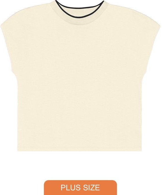 Blusa Ampla em Moletinho Plus Off White