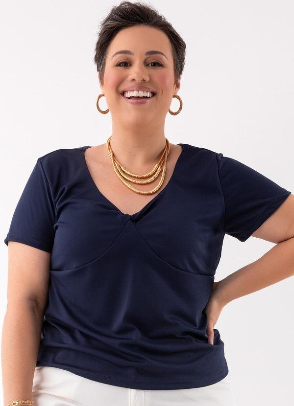 Imagem principal Blusa Azul Marinho em Malha de Poliéster Marguerite Marguerite