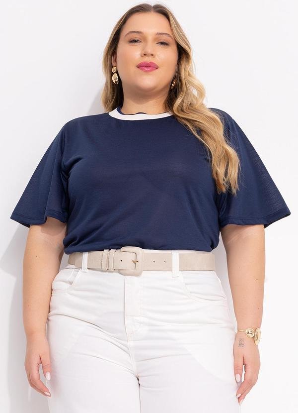 Imagem principal Blusa Azul Marinho em Malha Flamê Marguerite Marguerite