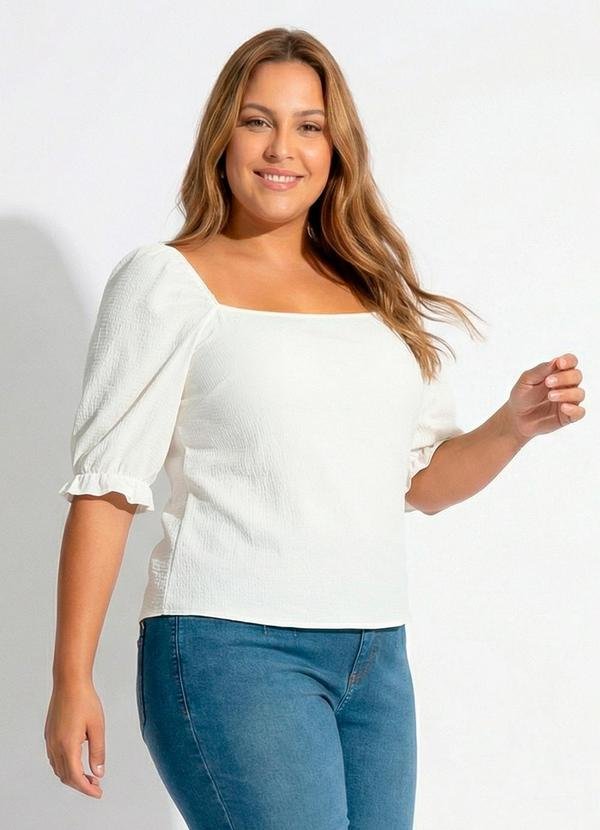 Imagem principal Blusa Branca em Malha Anarruga Marguerite Marguerite