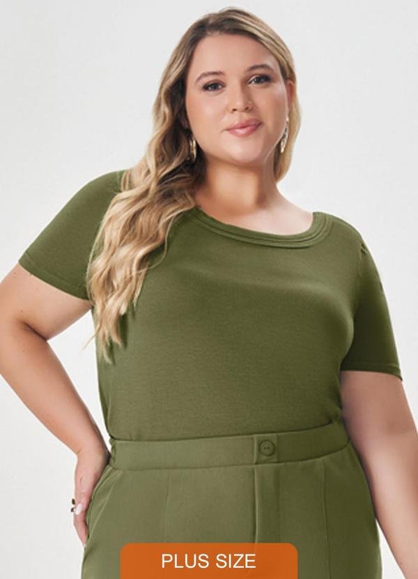 Imagem principal Blusa Canelada de Manga Curta Verde Lisamour Lisamour