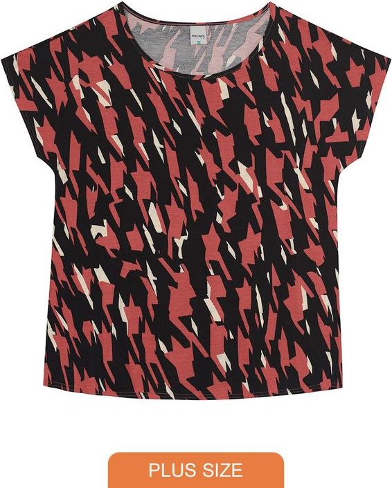 Blusa Coral Pied de Poule em Viscose