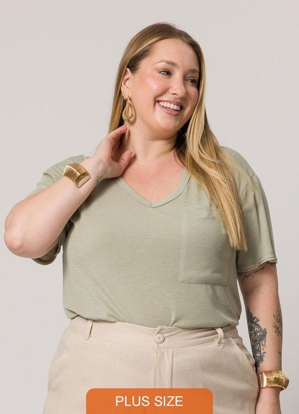 Imagem principal Blusa Decote V de Manga Curta Verde Lisamour Lisamour