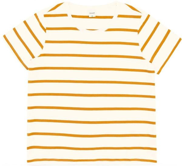 Blusa em Malha Listrada PlusAmarelo Mostarda