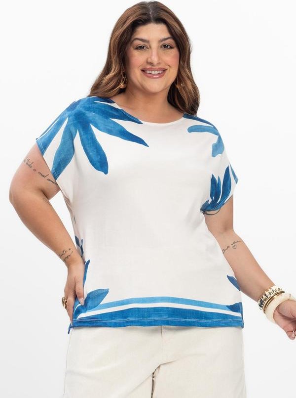Imagem principal Blusa Feminina Plus Size Azul Secret Glam Secret Glam