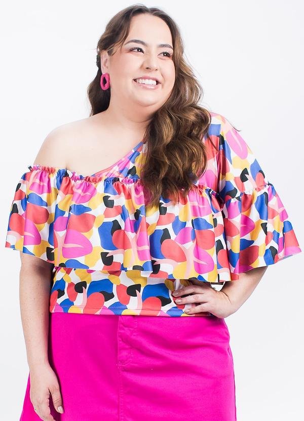 Imagem principal Blusa Geométrica Colorida em Jersey Acetinado Marguerite Marguerite