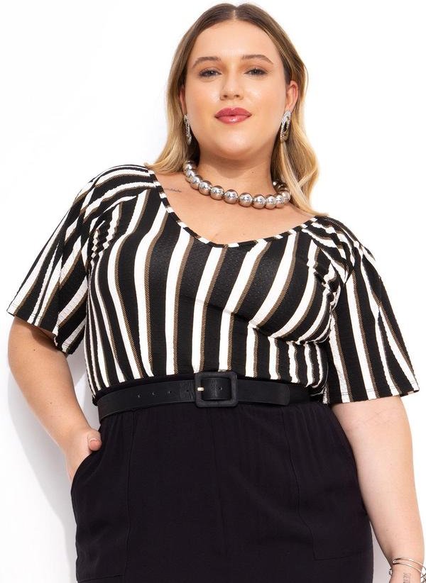 Imagem principal Blusa Listrado em Malha de Viscose Texturizada Marguerite Marguerite