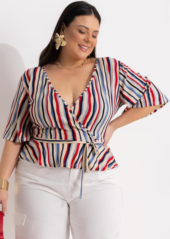 Imagem principal Blusa Listrado Irregular em Malha de Viscose Marguerite Marguerite