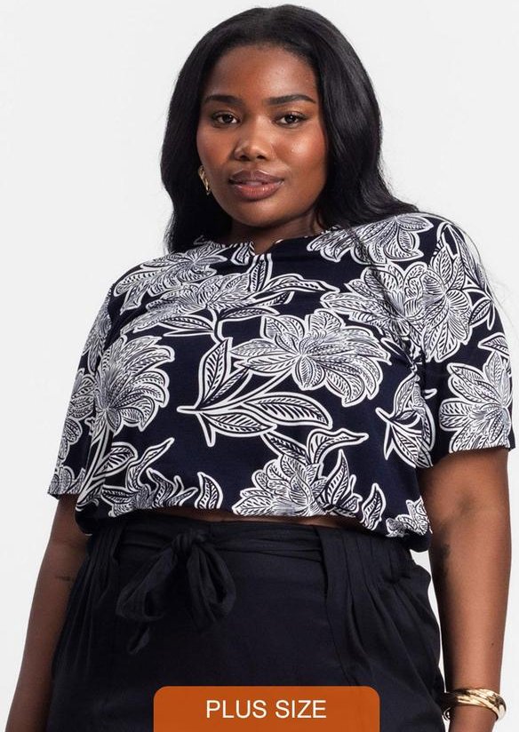 Imagem principal Blusa Manga Curta Estampada Preto Secret Glam Secret Glam