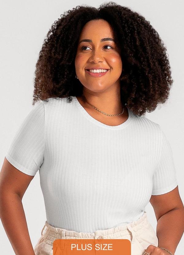 Imagem principal Blusa Plus Size em Canelado Branco Cativa Cativa