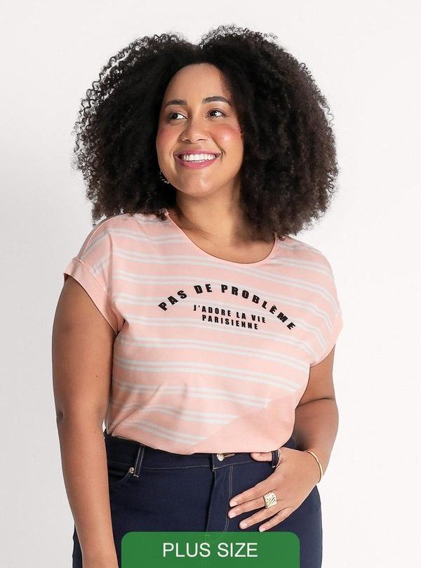 Imagem principal Blusa Plus Size em Misturinha Rosa Claro