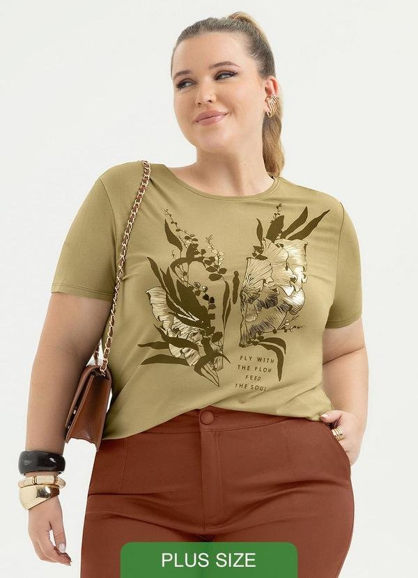Blusa Plus Size em Viscose Caramelo