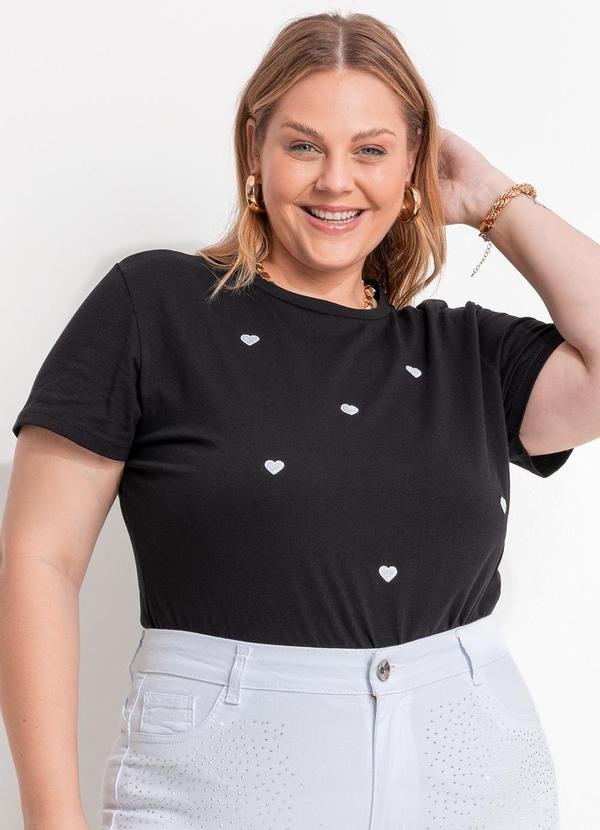 Imagem principal Blusa Preta em Malha com Bordados de Coração Marguerite Marguerite