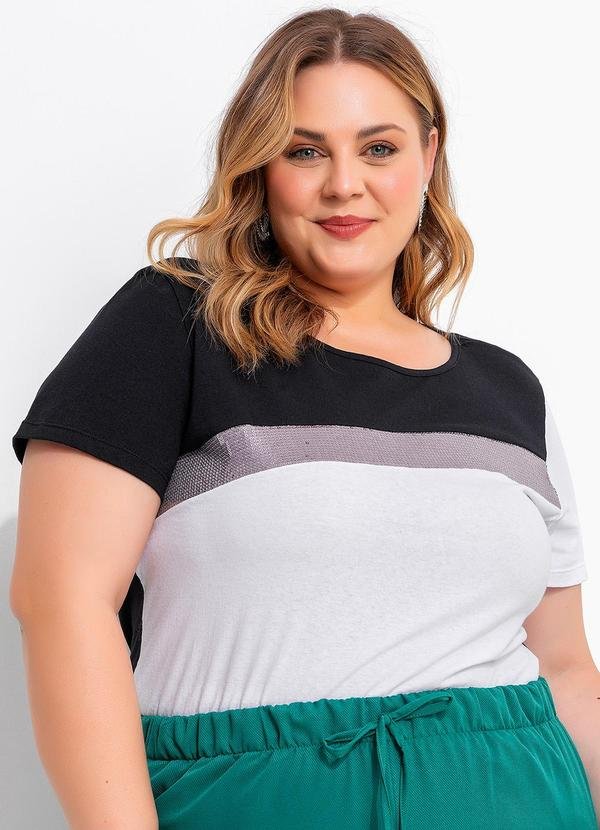 Imagem principal Blusa Preta em Malha de Algodão com Paetê Marguerite Marguerite