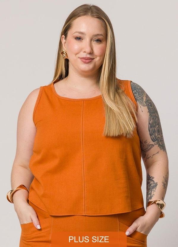 Imagem principal Blusa Regata Listrada Marrom Lisamour Lisamour