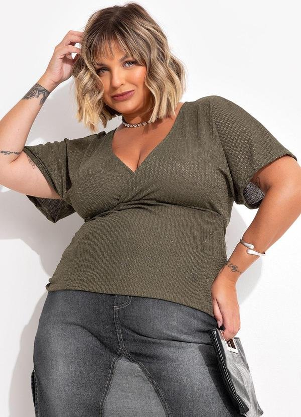 Imagem principal Blusa Verde Oliva em Malha Metalizada Marguerite Marguerite