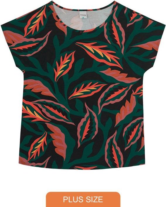 Blusa Vermelho Folhagens em Viscose