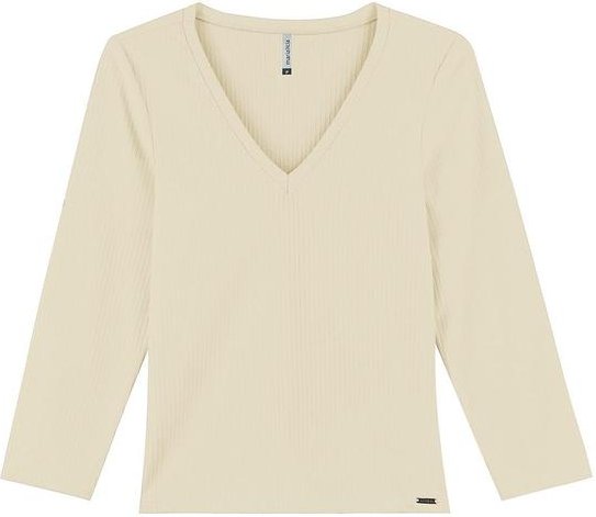 Imagem principal Blusa Feminina Decote V Bege Marialícia Marialícia