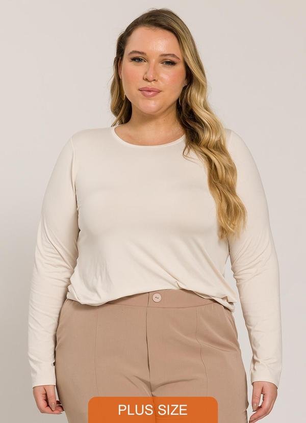 Imagem principal Blusa Lisa de Manga Longa Bege Lisamour Lisamour