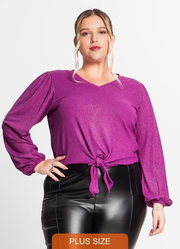 Imagem principal Blusa Manga Longa em Ribana Canelada Roxo Secret Glam Secret Glam