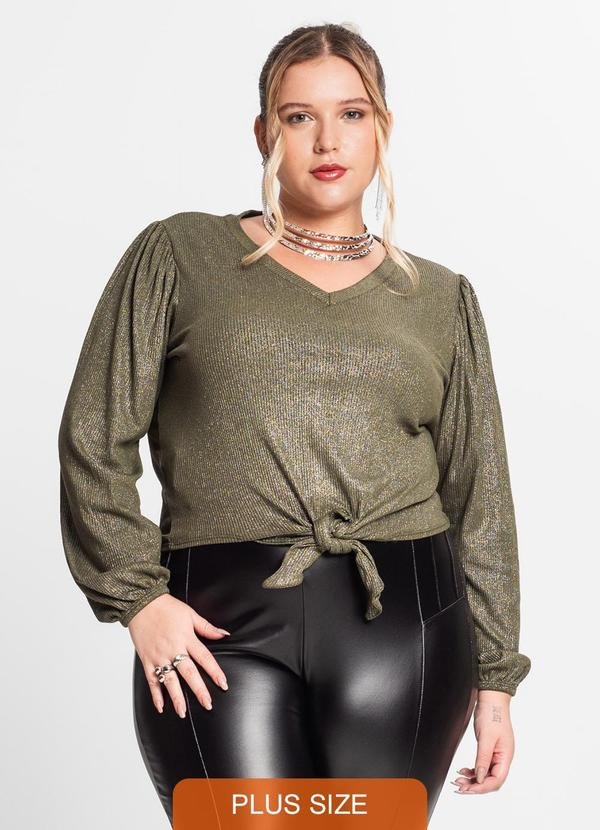 Imagem principal Blusa Manga Longa em Ribana Canelada Verde Secret Glam Secret Glam