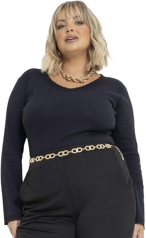 Imagem principal Blusa Manga Longa Preta Plus Size Marguerite Marguerite