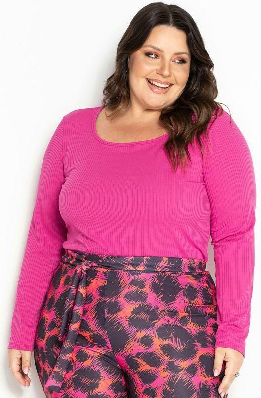 Imagem principal Blusa Pink em Ribana Canelada Plus Size Marguerite Marguerite