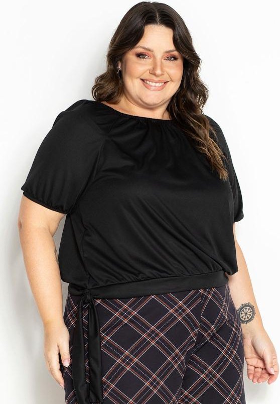 Imagem principal Blusa Preta Decote Ombro a Ombro Plus Size Marguerite Marguerite