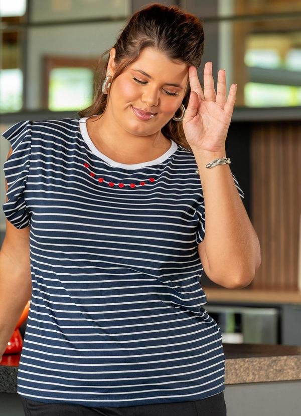 Imagem principal Blusa Azul Marinho em Malha Listrada Marguerite Marguerite